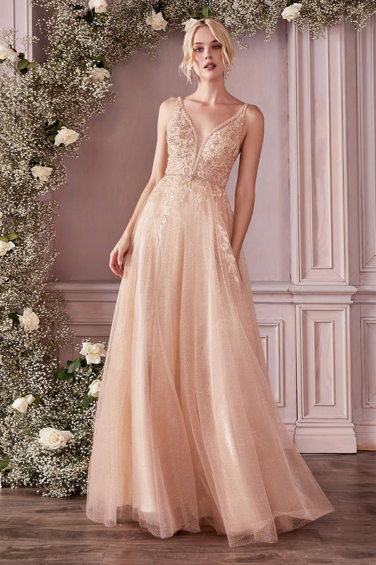 Layered Tulle A-Line Gown