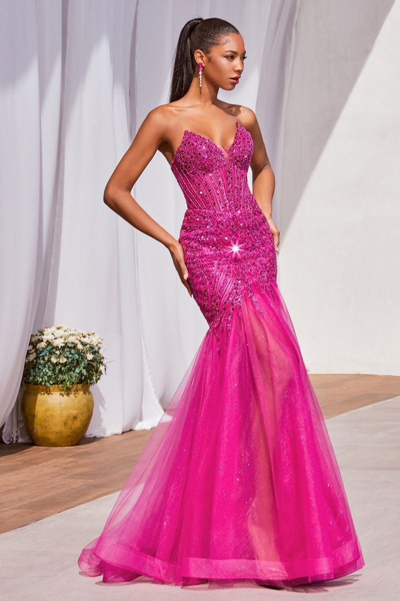 Strapless Beaded Mermaid Dress