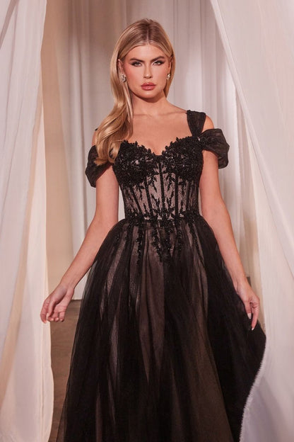 Black Off The Shoulder Ball Gown