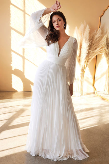 Pleated Chiffon Bridal Gown