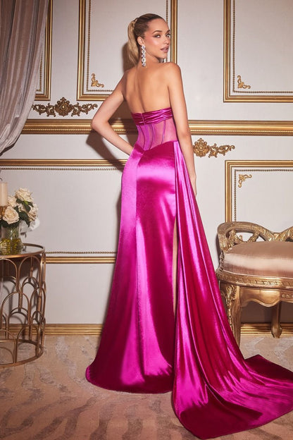 Satin Strapless Corset Gown