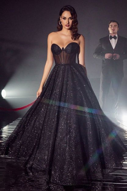 Glitter Corset Ball Gown