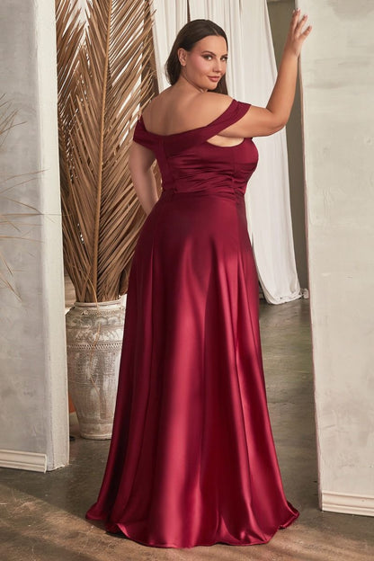 Satin Off The Shoulder Gown