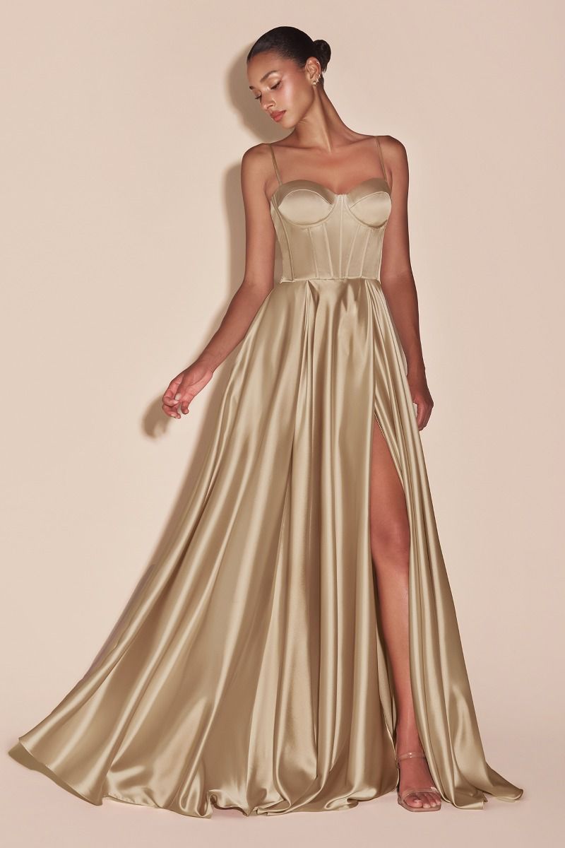 A-Line Satin Bustier Dress