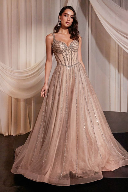 Embellished A-Line Layered Tulle Dress