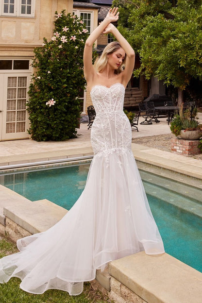 Strapless Mermaid Wedding Dress & Removable Sleeves