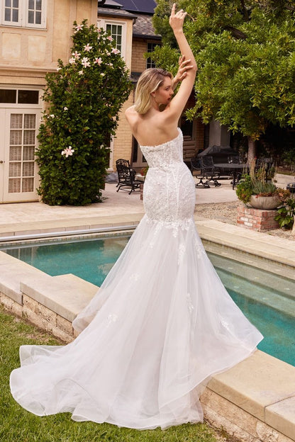 Strapless Mermaid Wedding Dress & Removable Sleeves