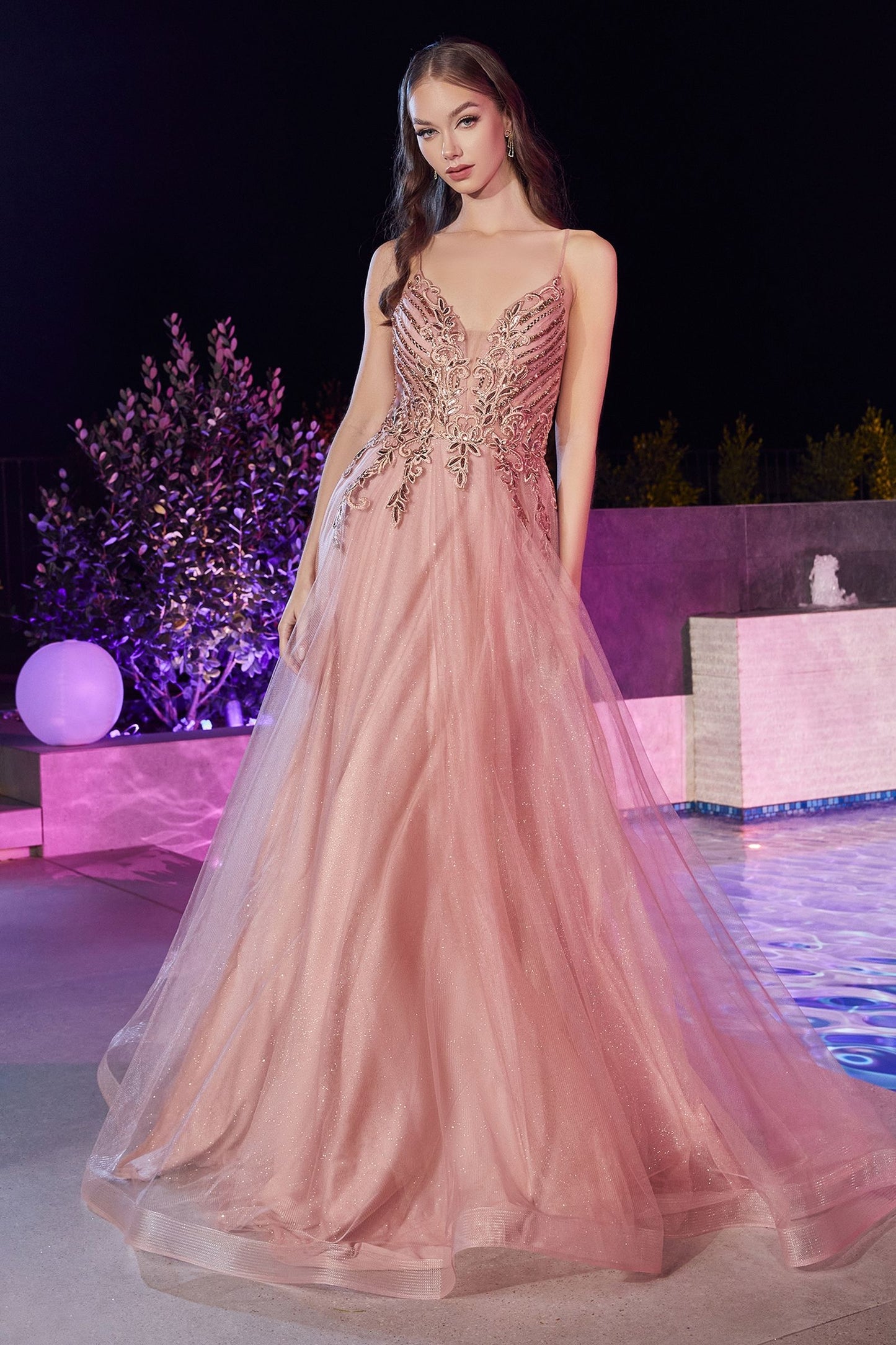 Layered Tulle A-Line Gown