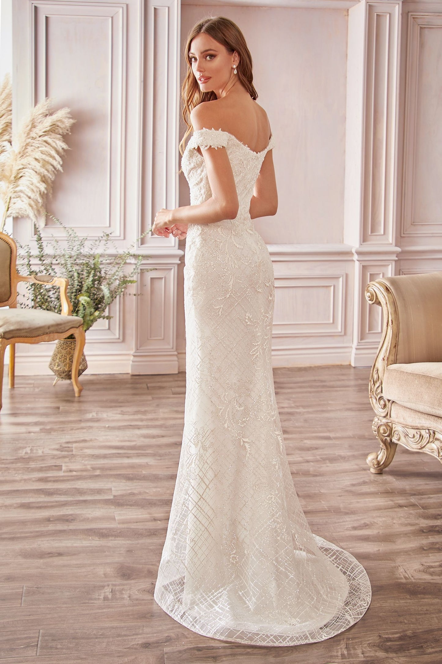 Sheath Off The Shoulder Bridal Gown