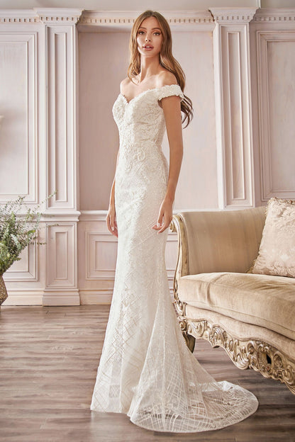 Sheath Off The Shoulder Bridal Gown