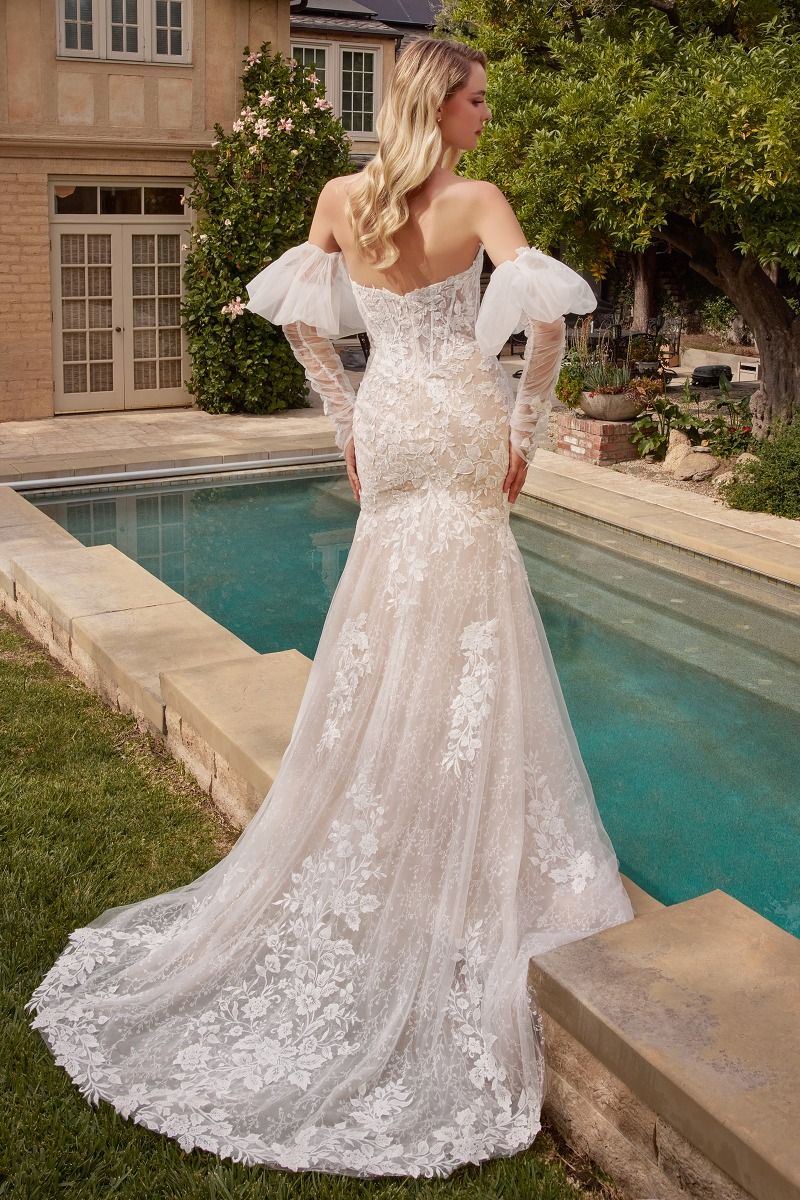 Lace Mermaid Bridal Gown With Removable Sleeves