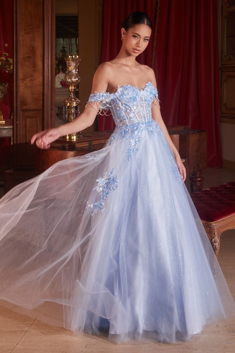 Off The Shoulder Tulle Ball Gown