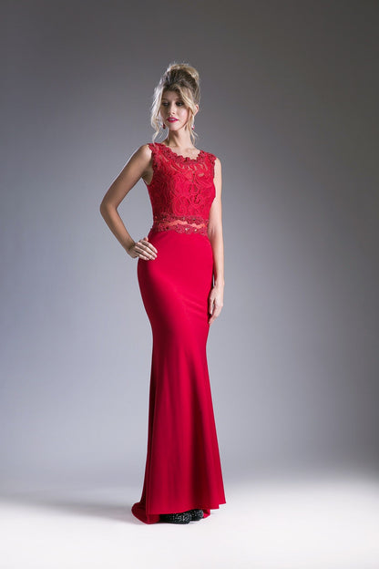 Fitted Gown With Lace Bodice