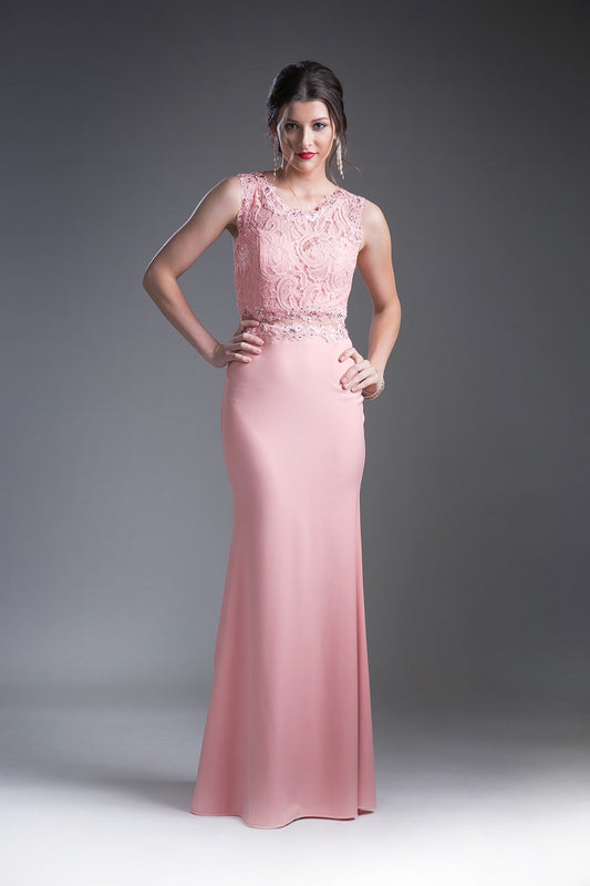 Fitted Gown With Lace Bodice