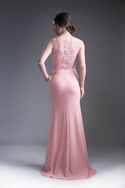 Fitted Gown With Lace Bodice