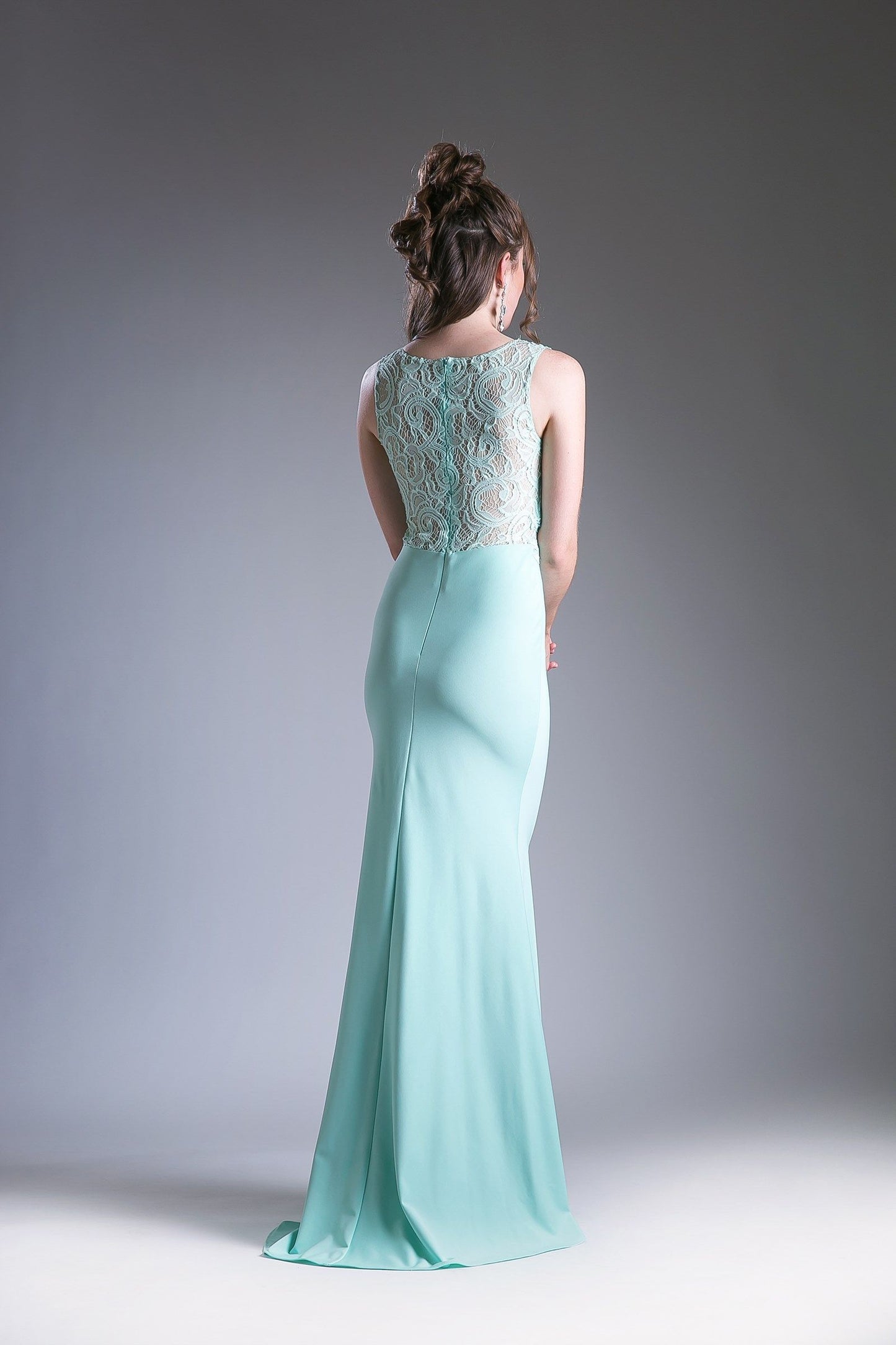 Fitted Gown With Lace Bodice