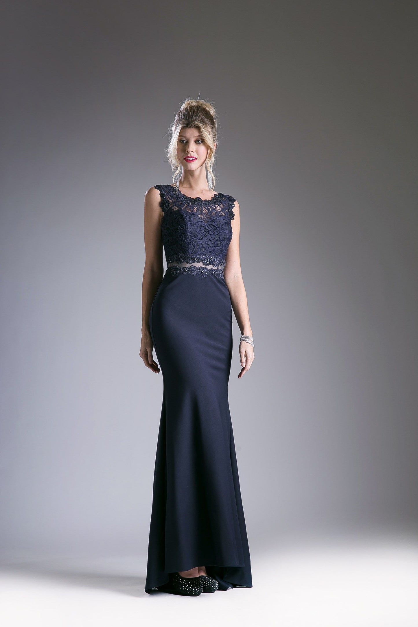 Fitted Gown With Lace Bodice