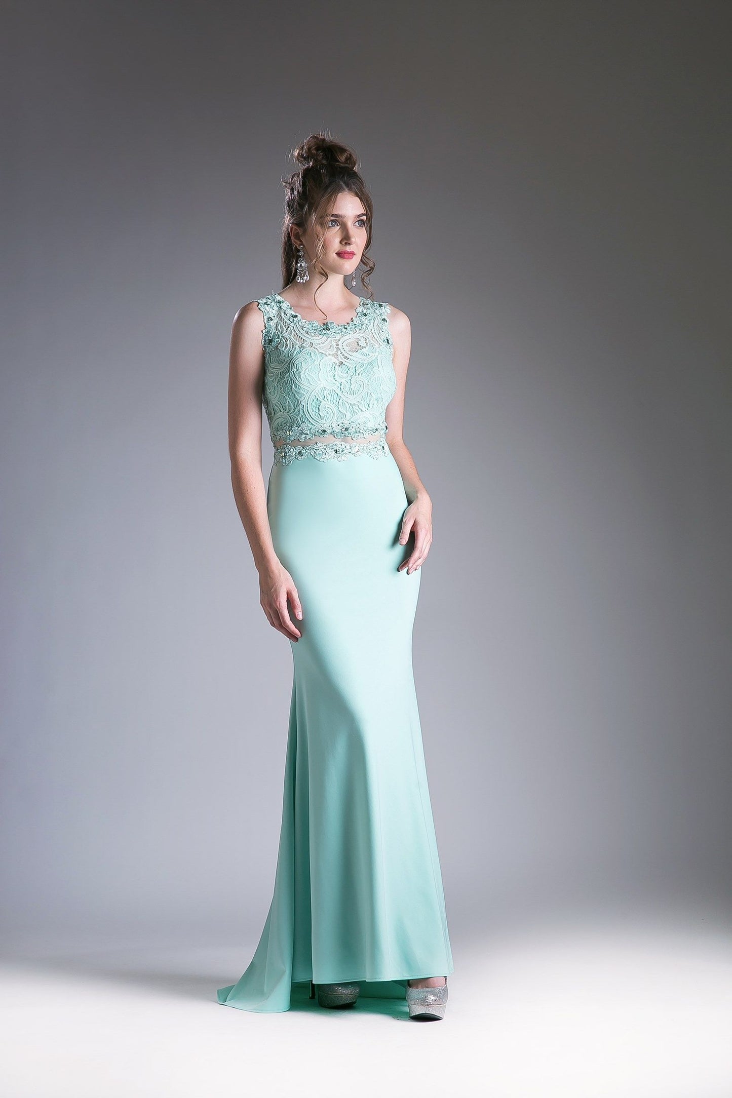 Fitted Gown With Lace Bodice