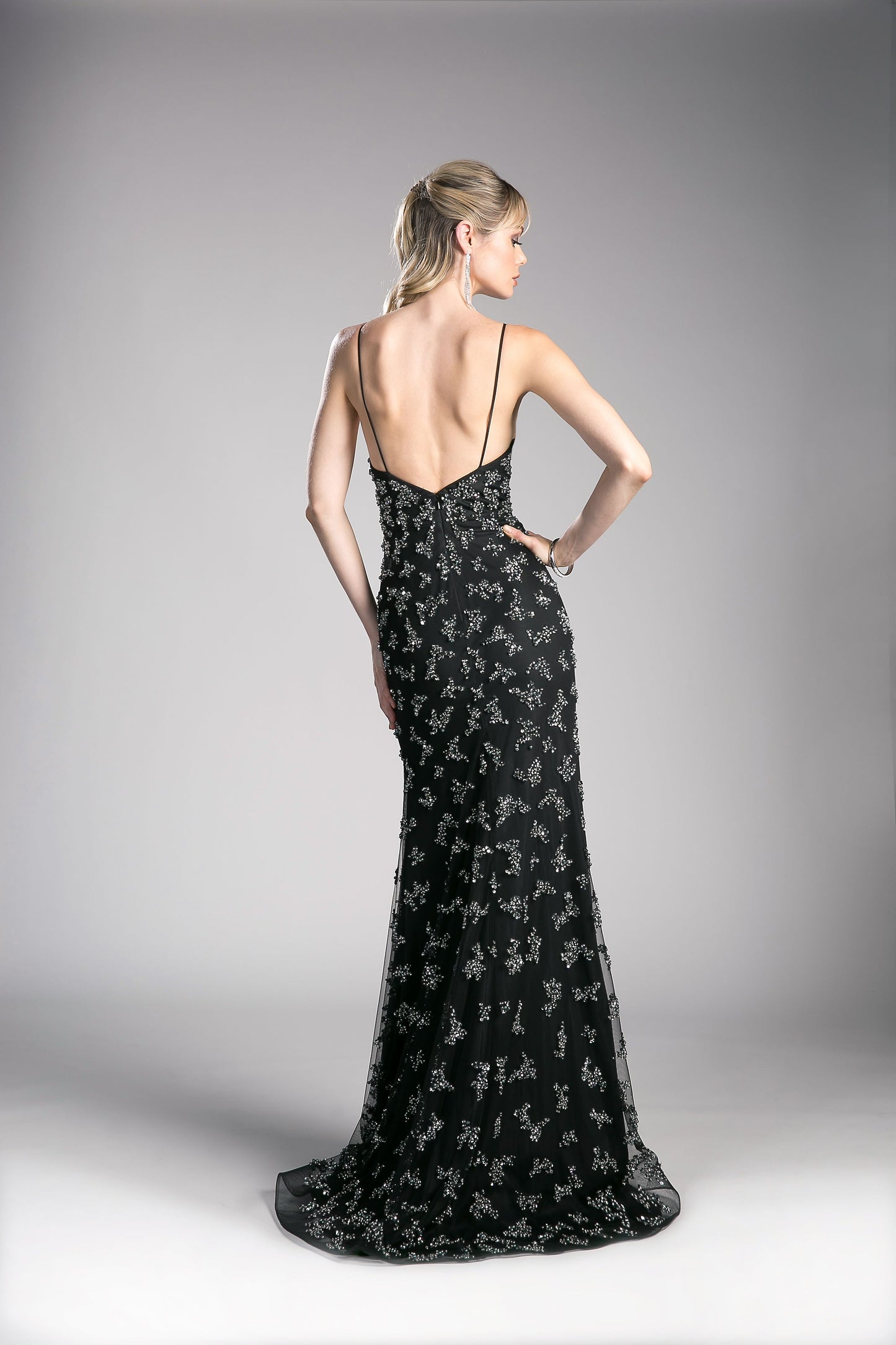 Beaded Novelty Sheath Gown