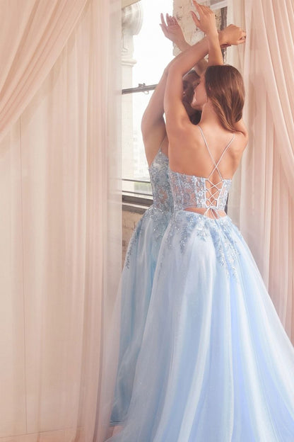 A-Line Embellished Tulle Gown