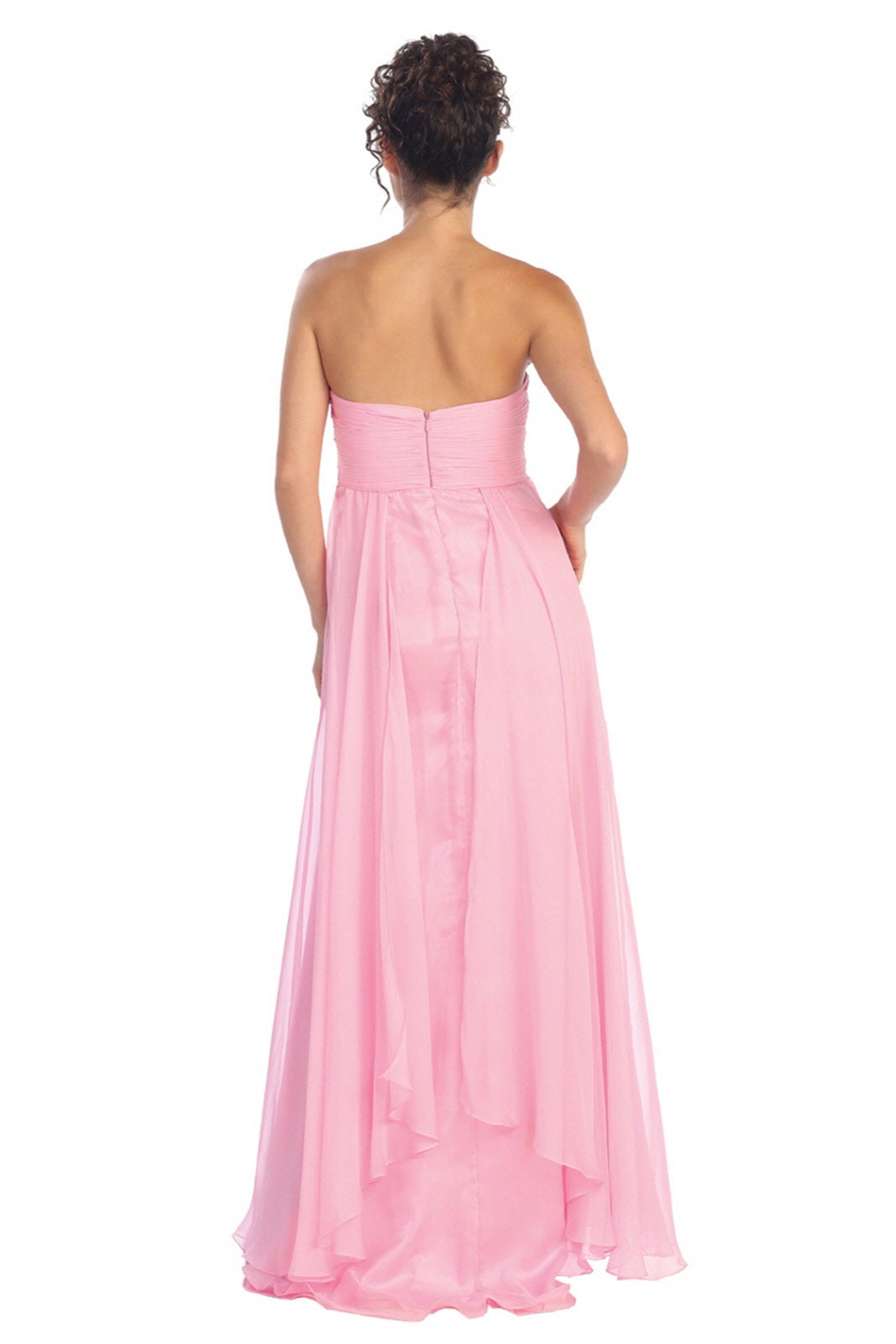 Empire Strapless Sweetheart Chiffon Floor Length Dress with Beaded Bodice