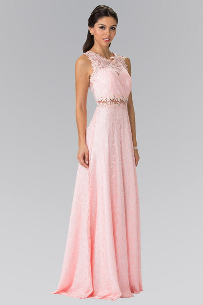 Floor Length Sleeveless Lace Dress