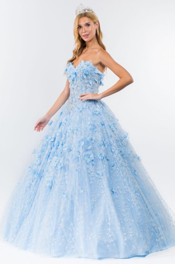 Sweetheart Neckline Beads and Jewel Embellished Bodice Quinceanera Dress w/ Mesh Cape