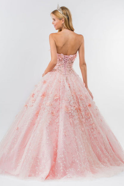 Sweetheart Neckline Beads and Jewel Embellished Bodice Quinceanera Dress w/ Mesh Cape