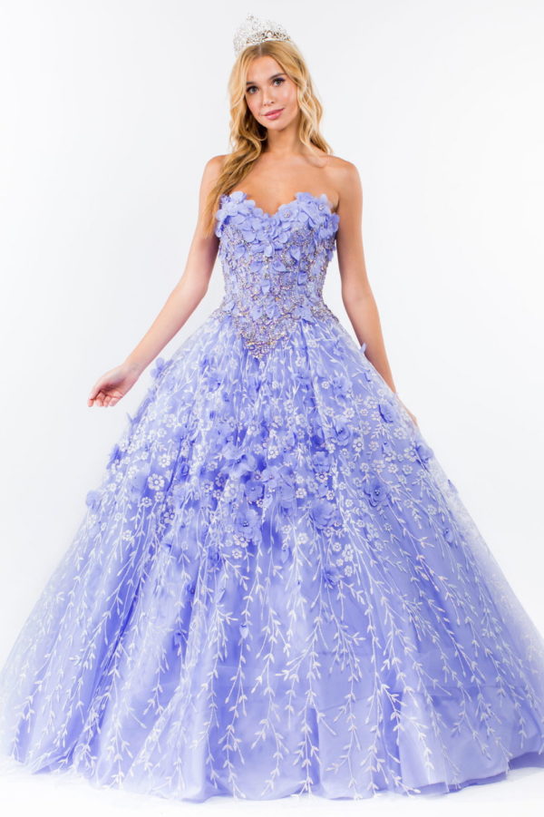 Sweetheart Neckline Beads and Jewel Embellished Bodice Quinceanera Dress w/ Mesh Cape