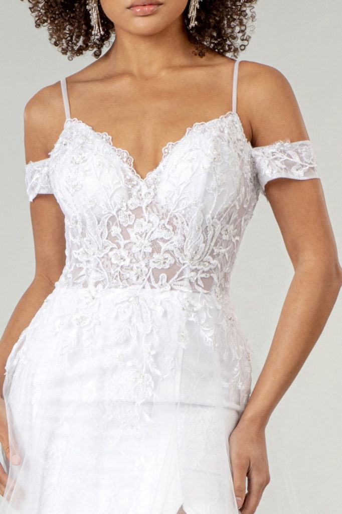 Sweethearted Embroidered Spaghetti Strap Wedding Gown w/ Lace Lining