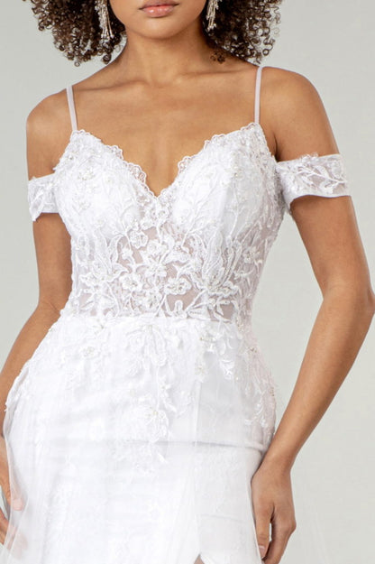 Sweethearted Embroidered Spaghetti Strap Wedding Gown w/ Lace Lining