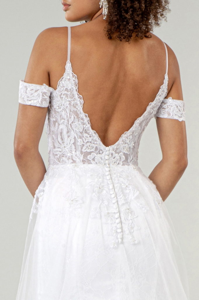 Sweethearted Embroidered Spaghetti Strap Wedding Gown w/ Lace Lining