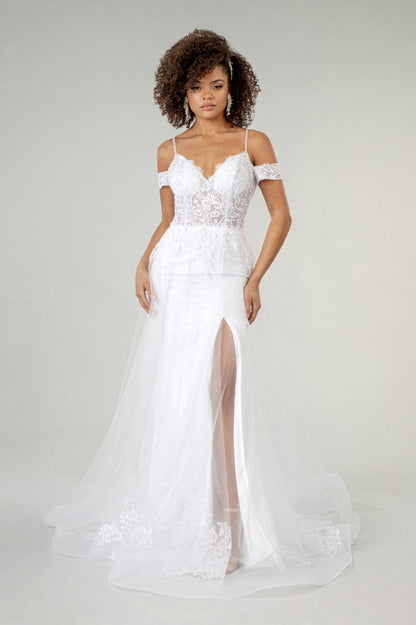 Sweethearted Embroidered Spaghetti Strap Wedding Gown w/ Lace Lining