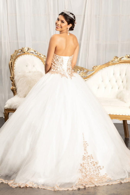 Sequin and Glitter Embellished Sweetheart Quinceanera Dress