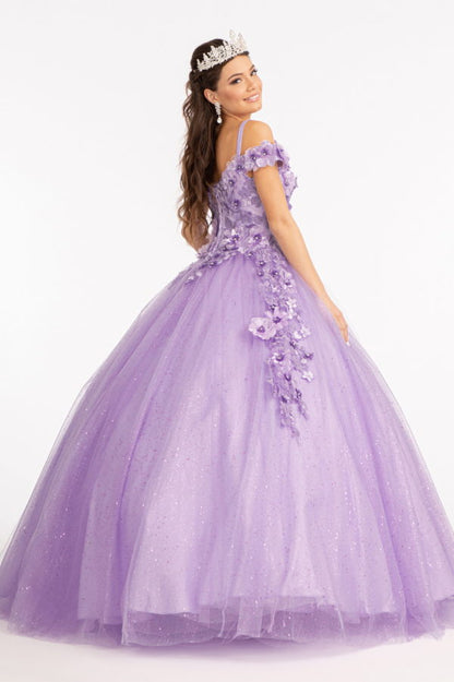 Embroidery and 3D Floral Applique Embellished Sweetheart Quinceanera Dress