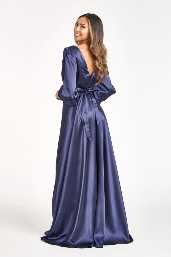 Tantalizing V-neckline A-line Slit Maxi Dress from Elizabeth K