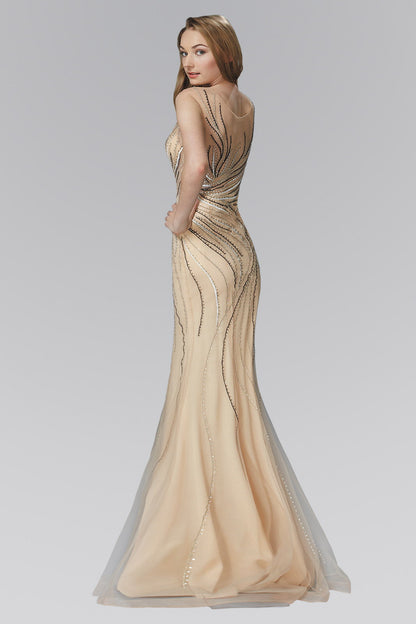 Floor Length Dress with Rhinestone Detailing