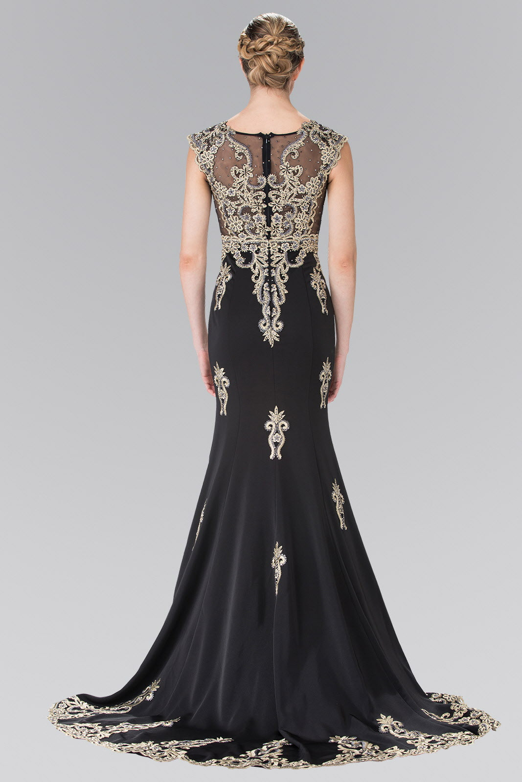 Beads Embellished Embroidery Jersey Long Dress