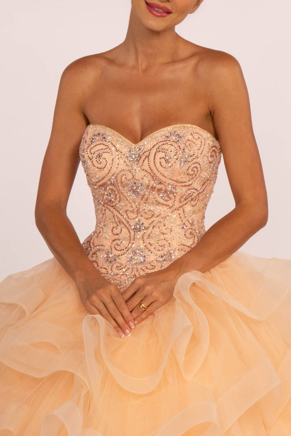 Rhinestone Embellished Sweetheart Ball Gow