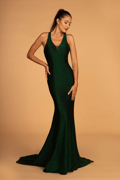 Illusion V-Neck and Strap-Open-Back Mermaid