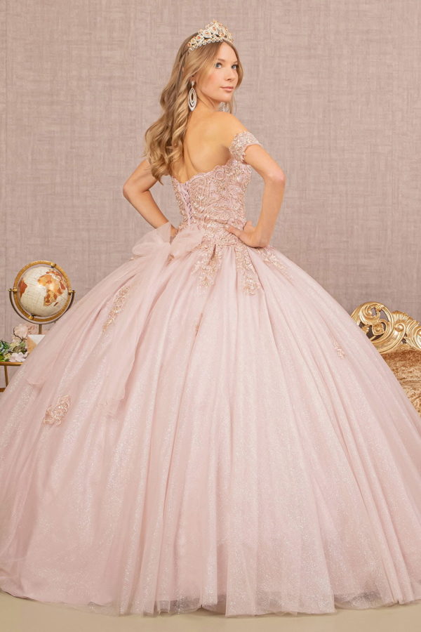 Jewel Embellished Glitter Mesh Sweethearted Ball Gown