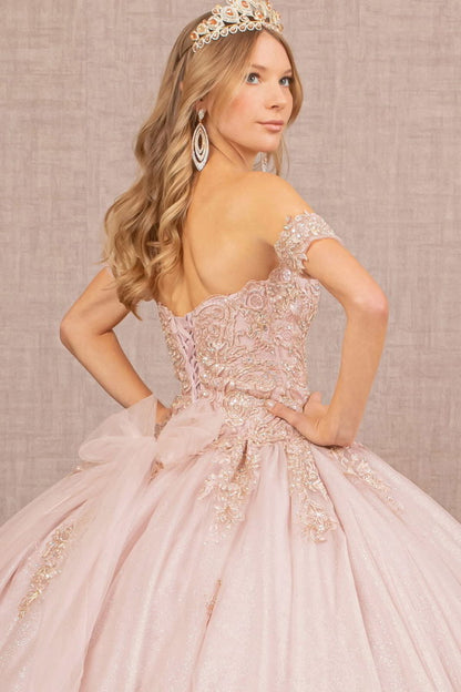 Jewel Embellished Glitter Mesh Sweethearted Ball Gown