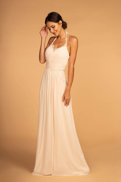 Halter Neck Chiffon Long Dress