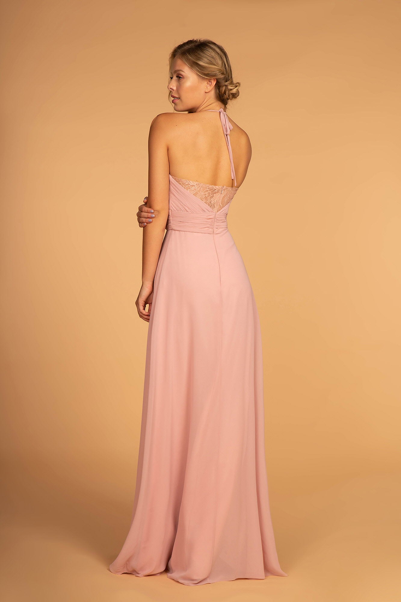 Halter Neck Chiffon Long Dress