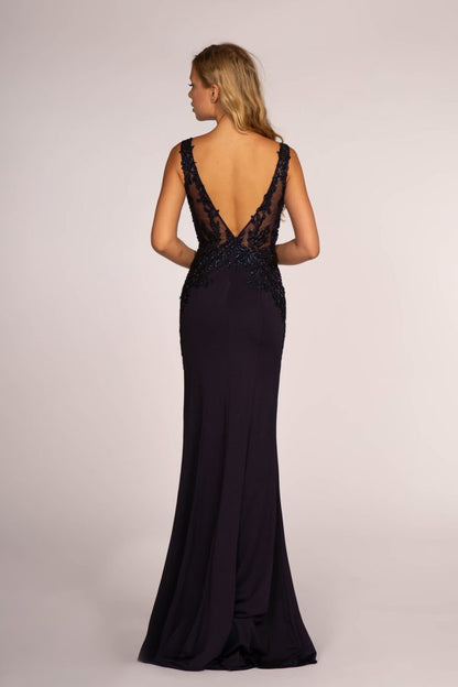 Lace Open Back Rome Jersey Long Dress Long lace dress