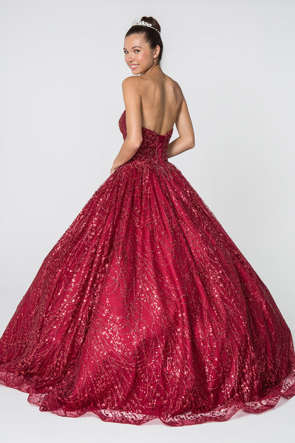 Glitter and Jewel Embellished Quinceanera Dress