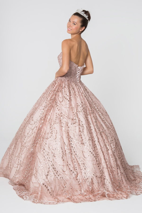 Glitter and Jewel Embellished Quinceanera Dress