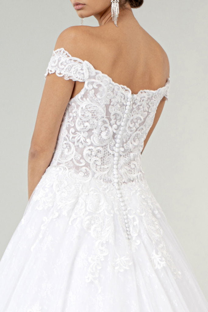 Lace Embellished Bodice A-Line Wedding Gown