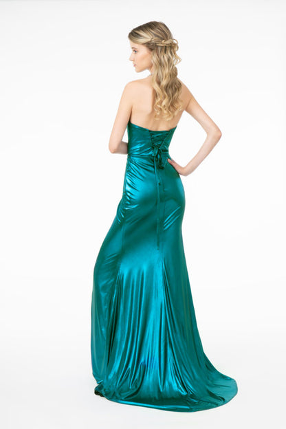 Sweetheart Ruched Mermaid Long Dress w/ Slit