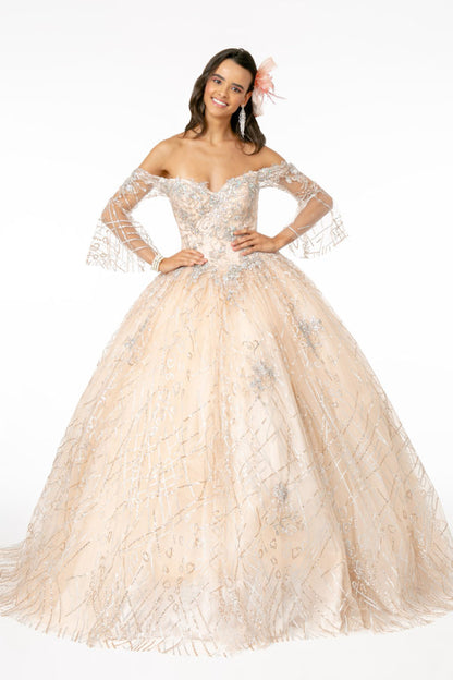 Sweetheart Neckline Glitter Mesh Quinceanera Dress